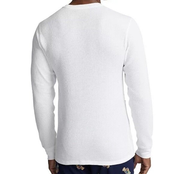 Polo Ralph Lauren Mens 2XL White Waffle-Knit Shirt Heritage Icon Basketball Bear - Picture 3 of 4